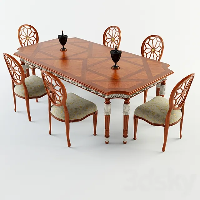 Francesco molon dining table and chair 3ds Max