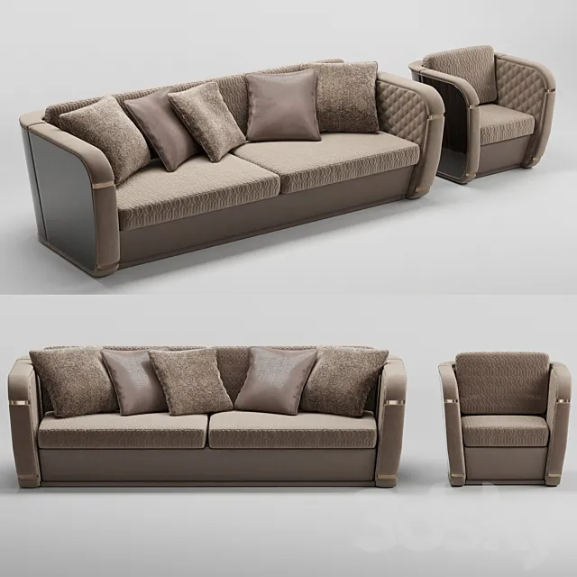 Francesco Molon sofa and armchair Bond 3ds Max