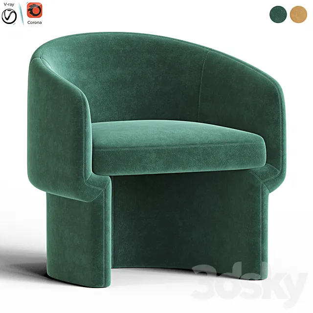 Franco Chair Mustard 3DS Max Model