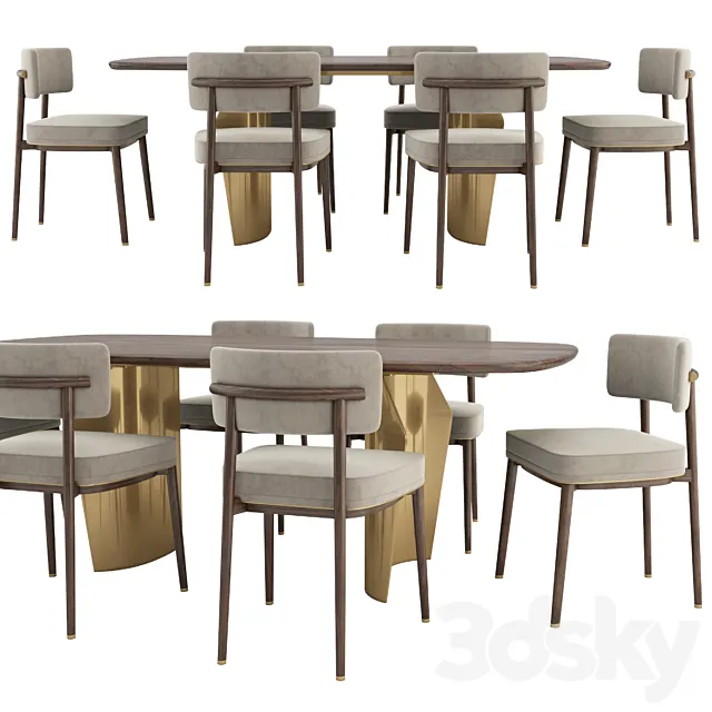 Frank chair and Flame table 3ds Max