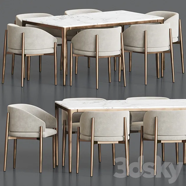 Frank Chair Canto Table Dining Set 3ds Max