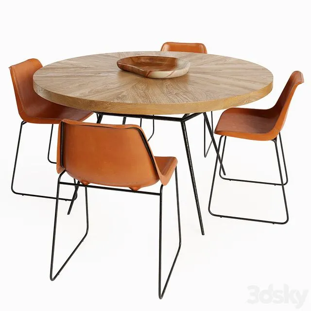 Frank Table_Drexel Chair_set2 3dsMax Model