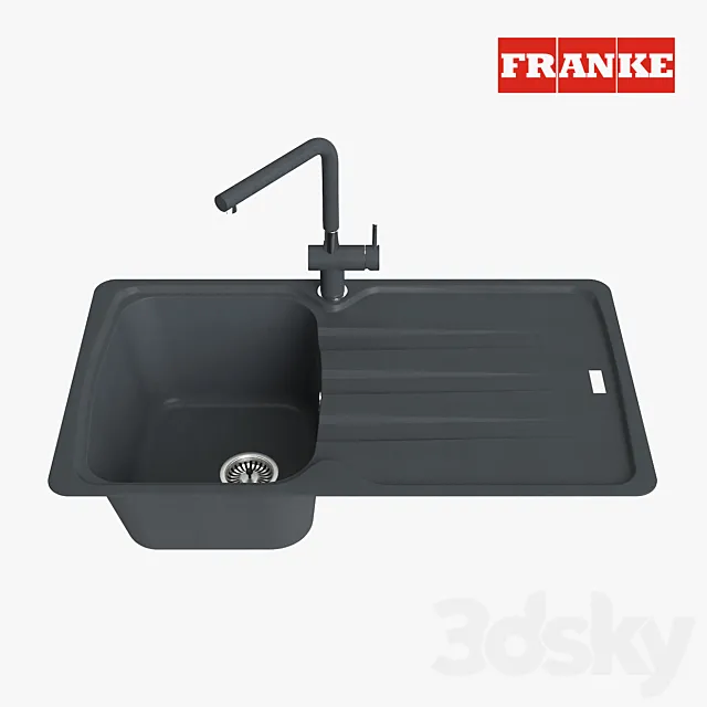 Franke Aneta Sink AZG 611 Fragranite Onyx 3ds Max