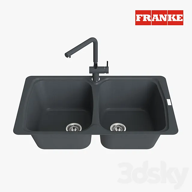 Franke Aneta Sink AZG 620 Fragranite Onyx 3ds Max