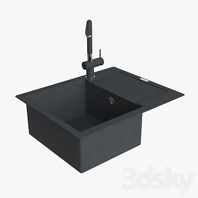 Franke Maris Sink MRG 611 62 Fragranite Onyx 3DS Max Model