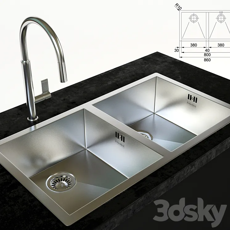 franke sink and faucet 3DS Max