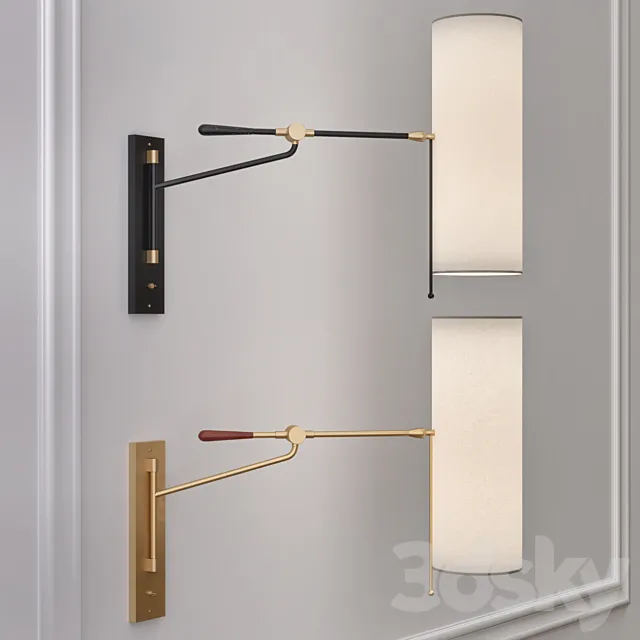 FRANKFORT ARTICULATING WALL LIGHT Aerin 3ds Max