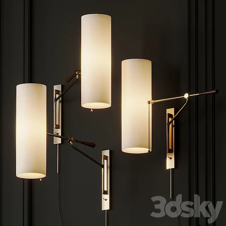Frankfort Articulating Wall Light by AERIN 3DS Max