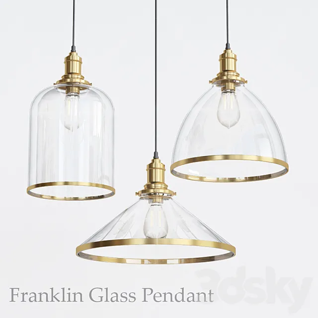 Franklin glass pendant 3ds Max