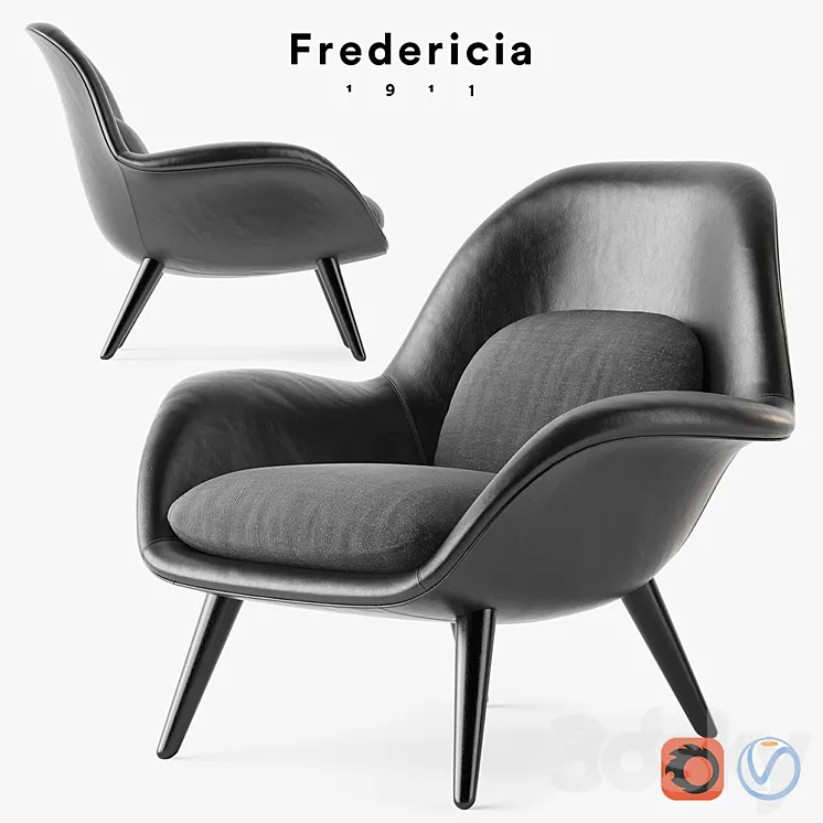 Fredericia Swoon armchair 3DS Max