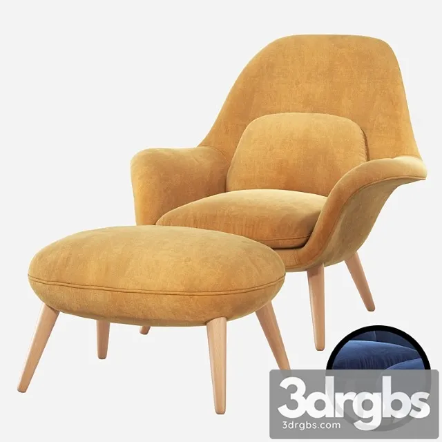 Fredericia Swoon Lounge Armchair 3dsmax Download