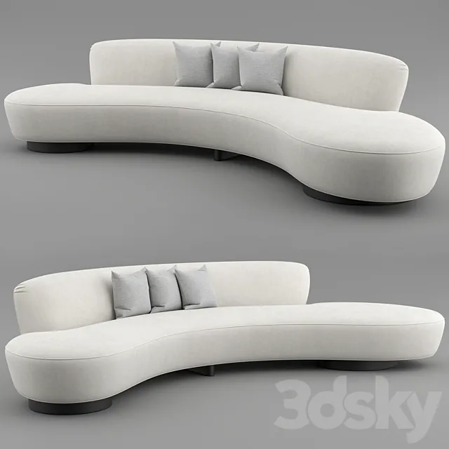 FreeForm Curved Sofa by Vladimir Kagan 3ds Max