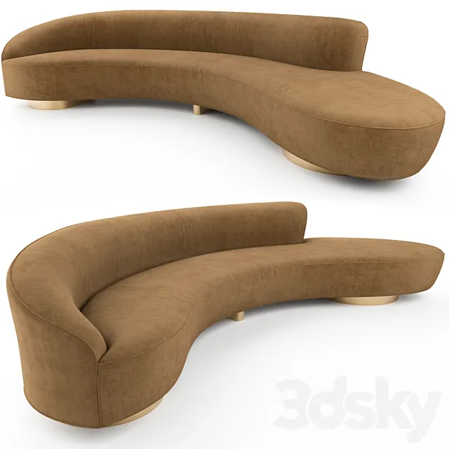 FreeForm Curved Sofa with Arm by Vladimir Kagan 3DS Max Model