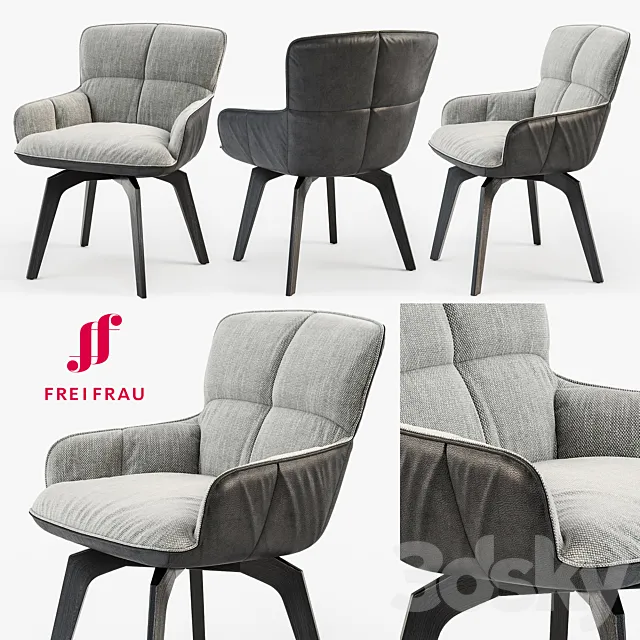 Freifrau Marla armchair low wooden frame 3DSMax File