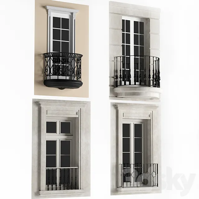 French balcony 3DSMax File