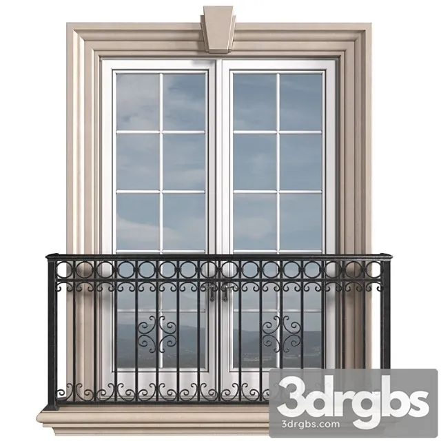 French Balcony Classic Forged Fence Frame Windows 1 3dsmax Download