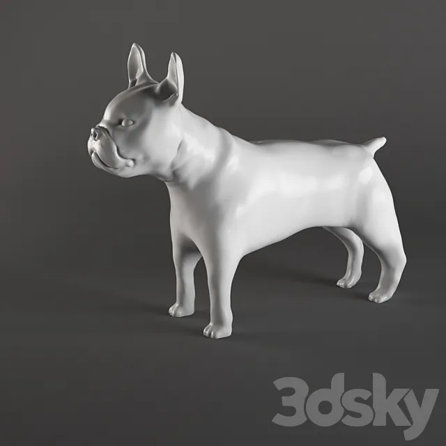 French Bulldog Figurine 3ds Max