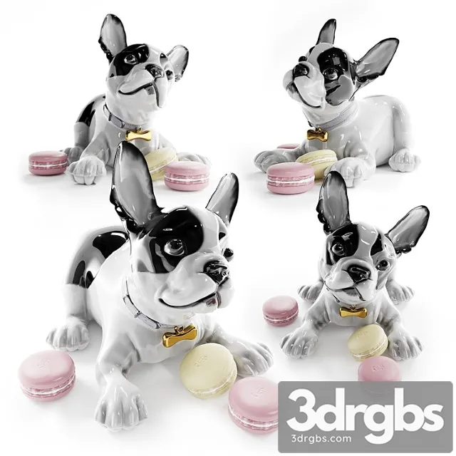 French bulldog with macarons dog figurine 3dsmax Download