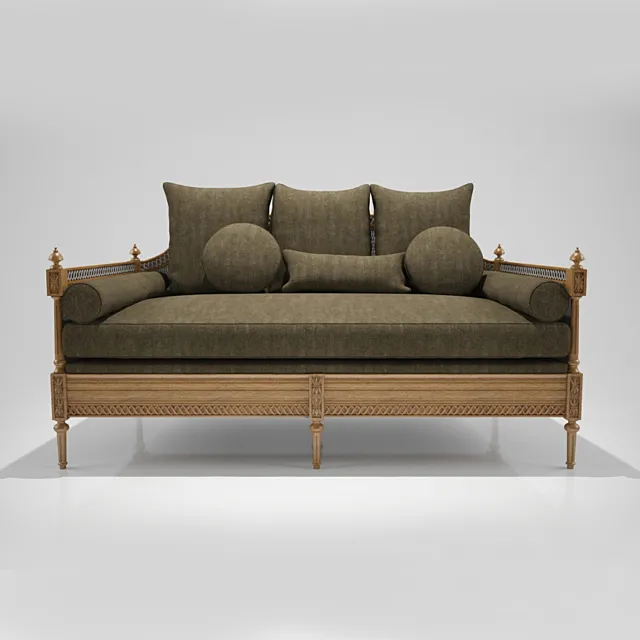French Cane Sofa Daybed 3DSMax File