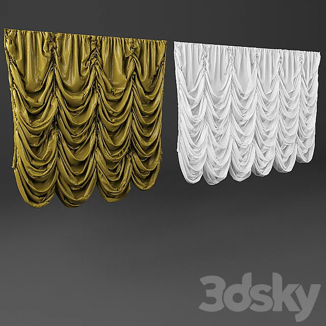 French curtain 3ds Max