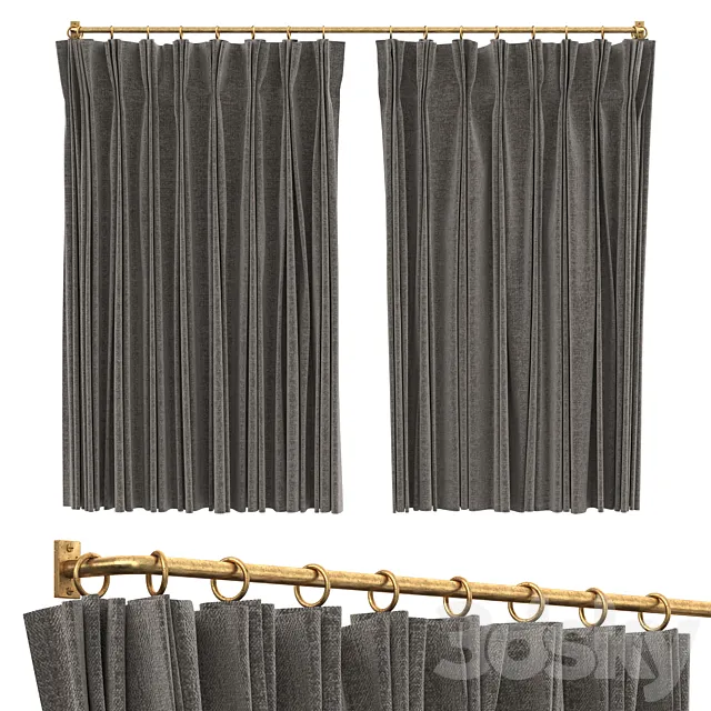 French Curtain with a rotating cornice 3dsMax Model