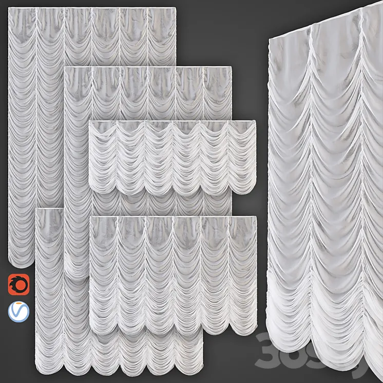 French curtains 3DS Max