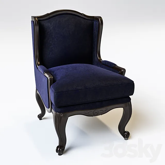 French Louis XV Style Arm Chair 3ds Max