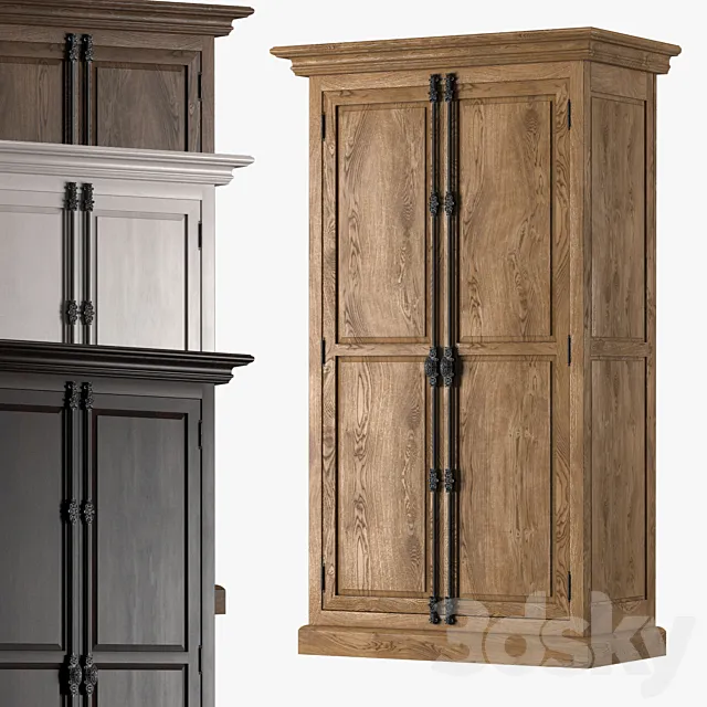 FRENCH PANEL DOUBLE-DOOR CABINET 3DS Max Model