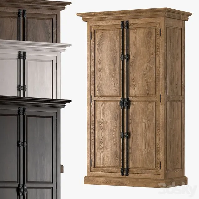FRENCH PANEL DOUBLE-DOOR CABINET 3dsMax Model