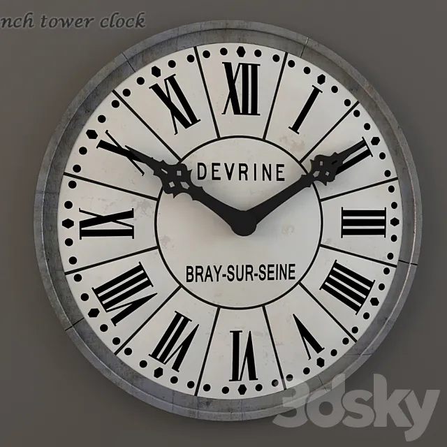 French tower clock 3DSMax File