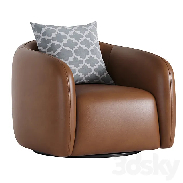 Fresno Leather Swivel Chair 3ds Max
