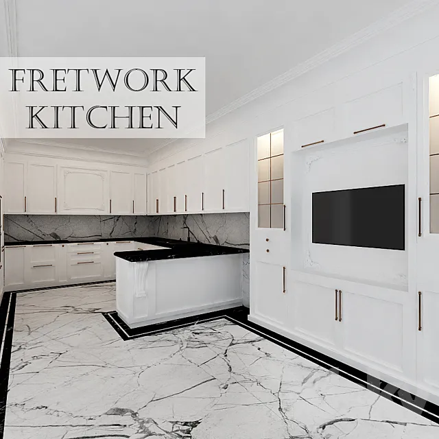 Fretwork Kitchen 3DS Max Model