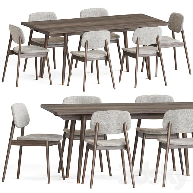Frey Chair Larson Table Dining Set 3ds Max