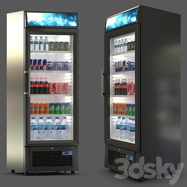 Fridge with Drinks 3DS Max Model