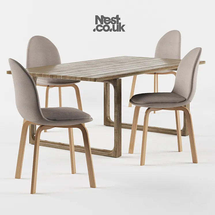 Fritz Hansen Sammen Chair and the table 3DS Max