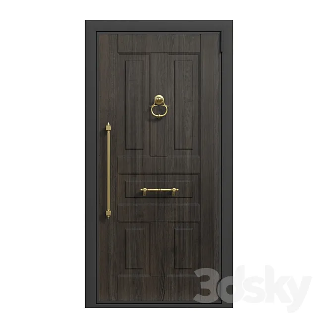 Front door with a hammer and a decorative handle 3DSMax File