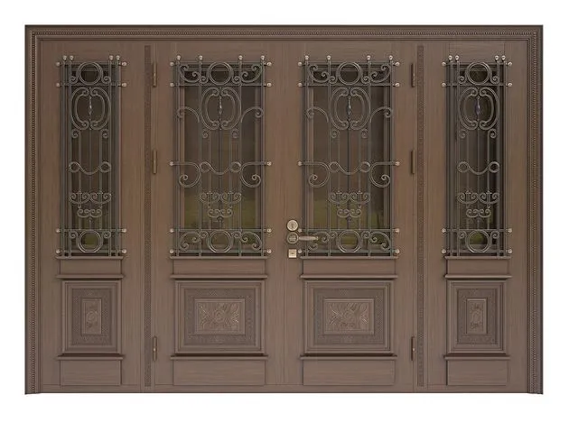 Front door with carvings and forged elements 3dsMax Model
