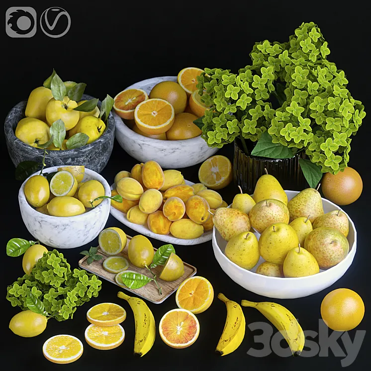 Fruits. Orange \/ yellow 3DS Max