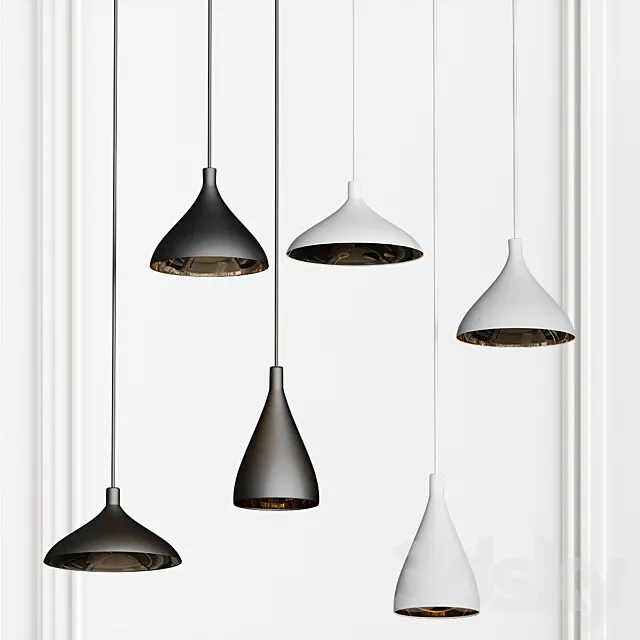 Fucsia 3-Light Cluster Pendant 3ds Max