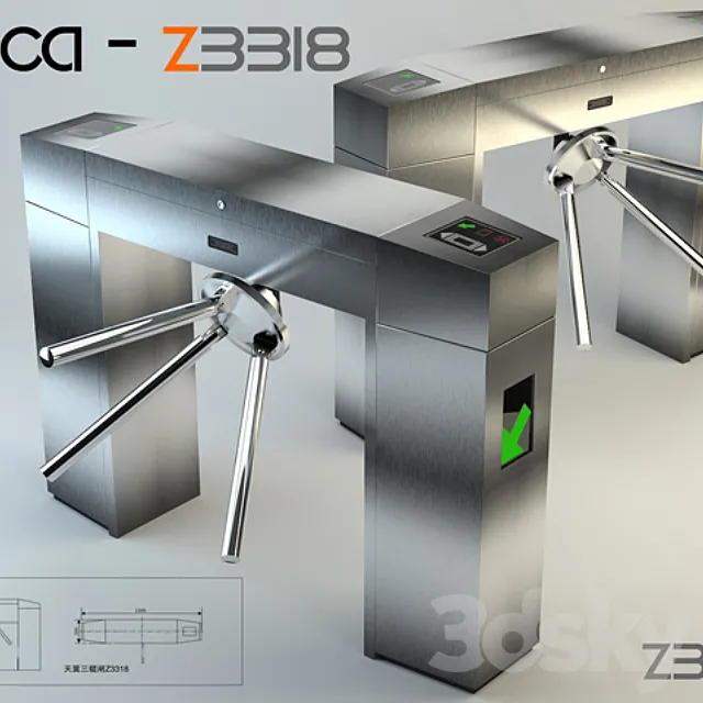 Fujica – Z3318 Entrance Barrier Gate 3DSMax File