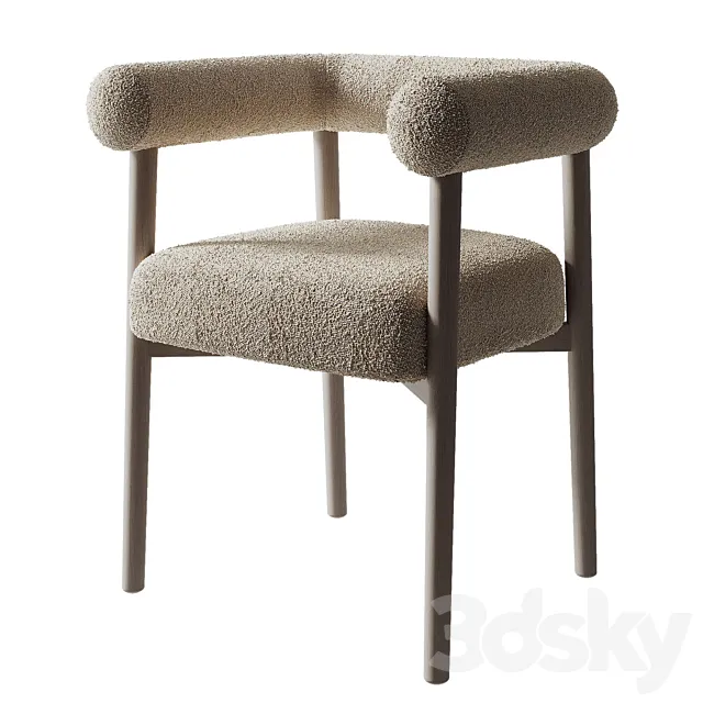 Fulbourn Taupe Boucle Dining Chair 3ds Max