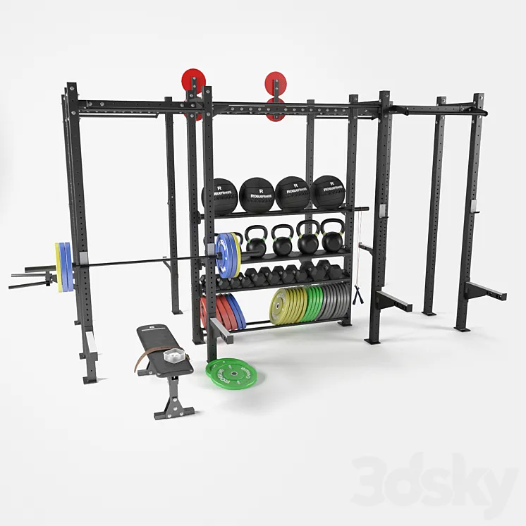 Functional frame for fitness 3DS Max