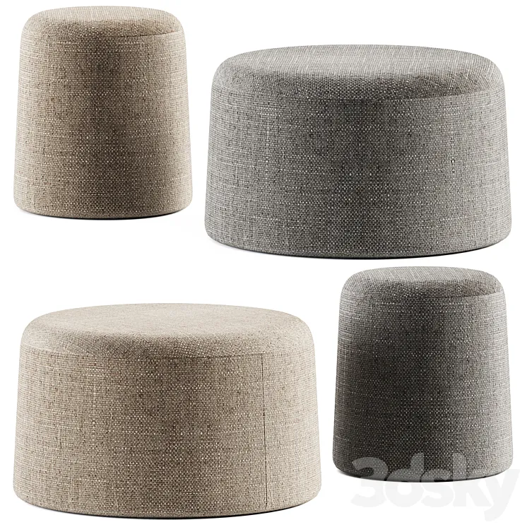 FUNGO Upholstered Pouf by Grado Design \/ Pouf 3DS Max Model