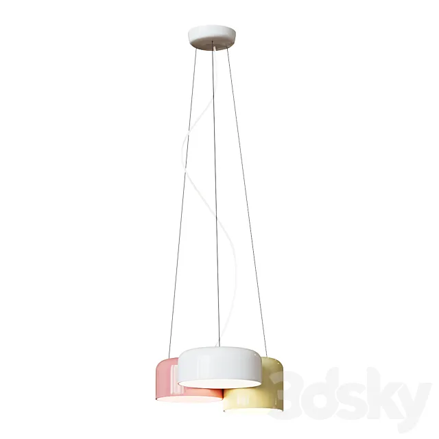 Funky pendant 40 cm White _ Beige _ Marsala 3ds Max