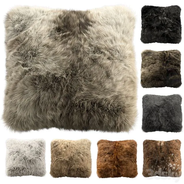 Fur pillow set 2 3dsMax Model
