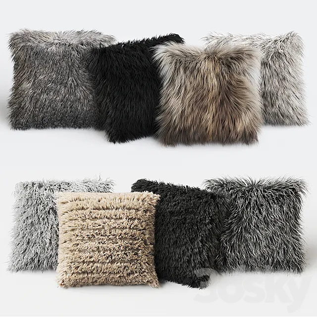 Fur Pillow set 3DSMax File