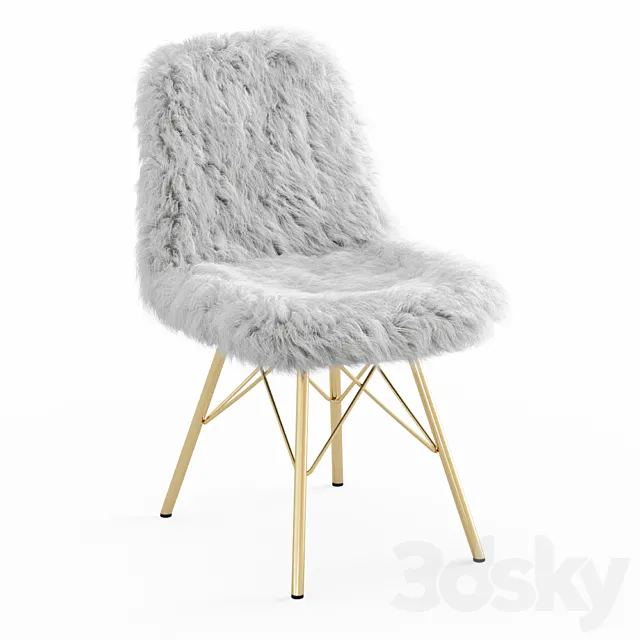 Fur white chair 3DS Max Model