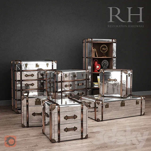 Furniture _ RH Richards Metal Trunk Furniture 3ds Max