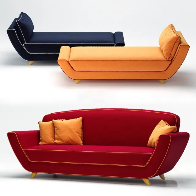 furniture – A sofa and chaise longue by Minah Meritalia 3ds Max