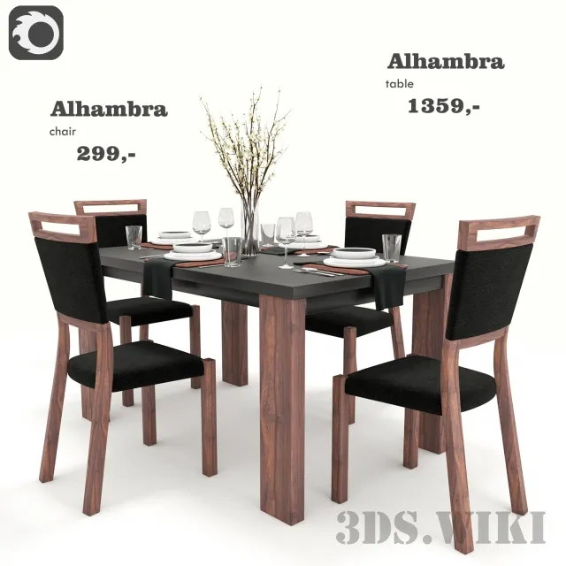 furniture – Alhambra Dining Set 3ds Max